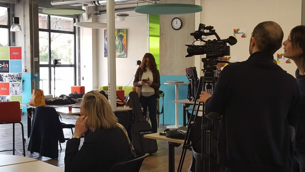 Carrefour de l'Innovation et du numérique. Tournage BFM TV.